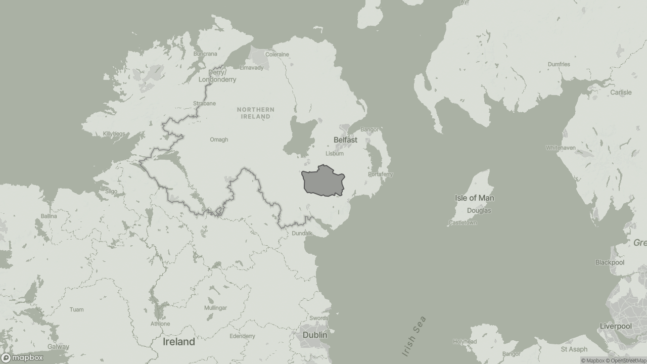 Map of Cost of Live-in Care in Banbridge showing towns we provide care in