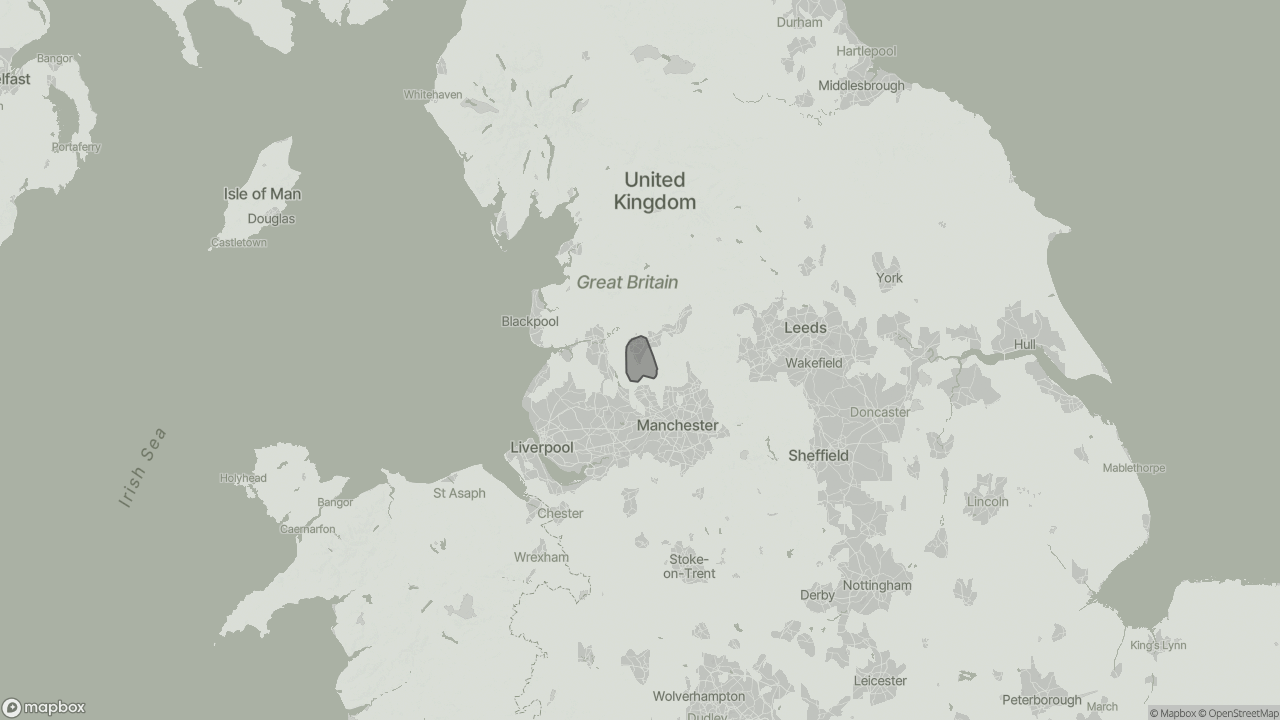 Map of Cost of Live-in Care in Blackburn with Darwen showing towns we provide care in
