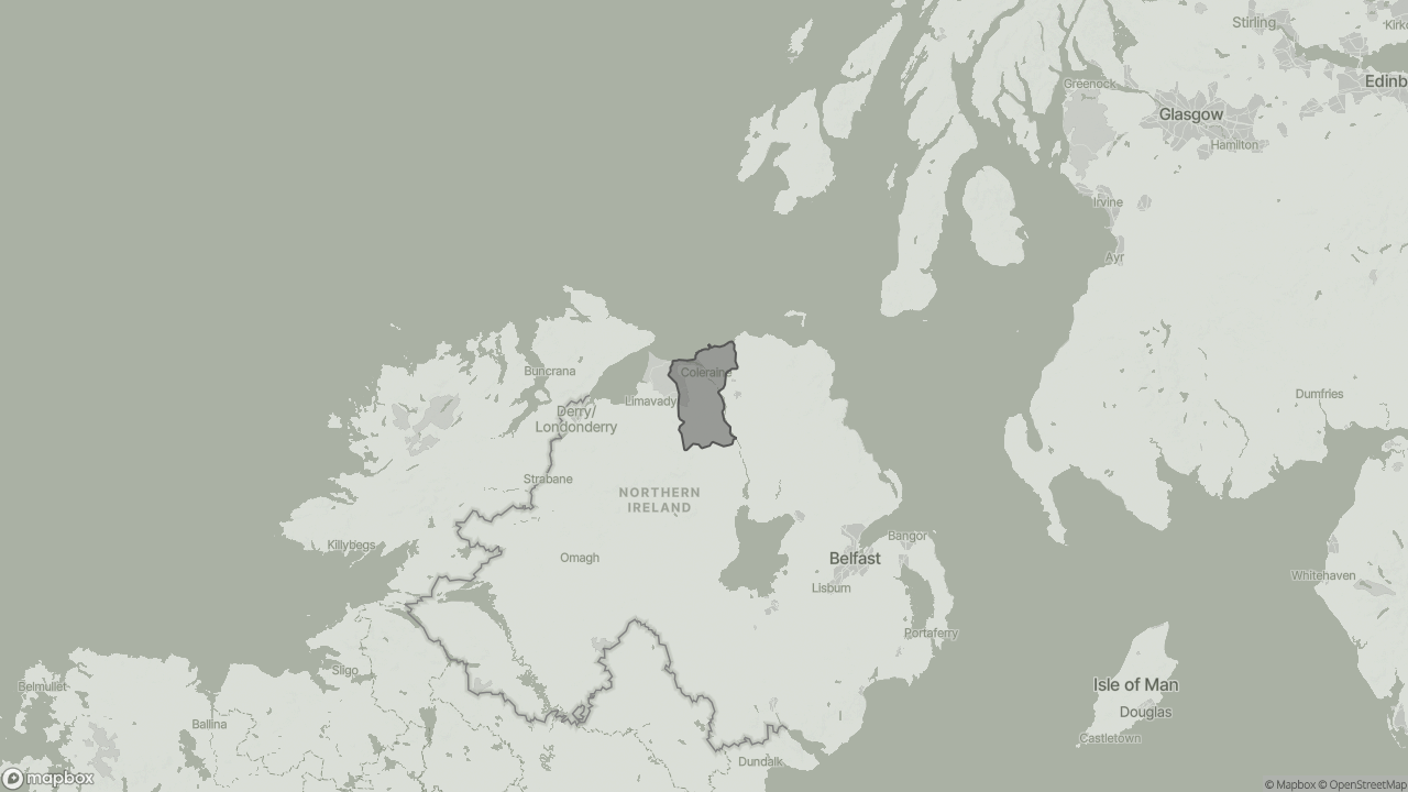 Map of Best Outings for the Elderly in Coleraine showing towns we provide care in