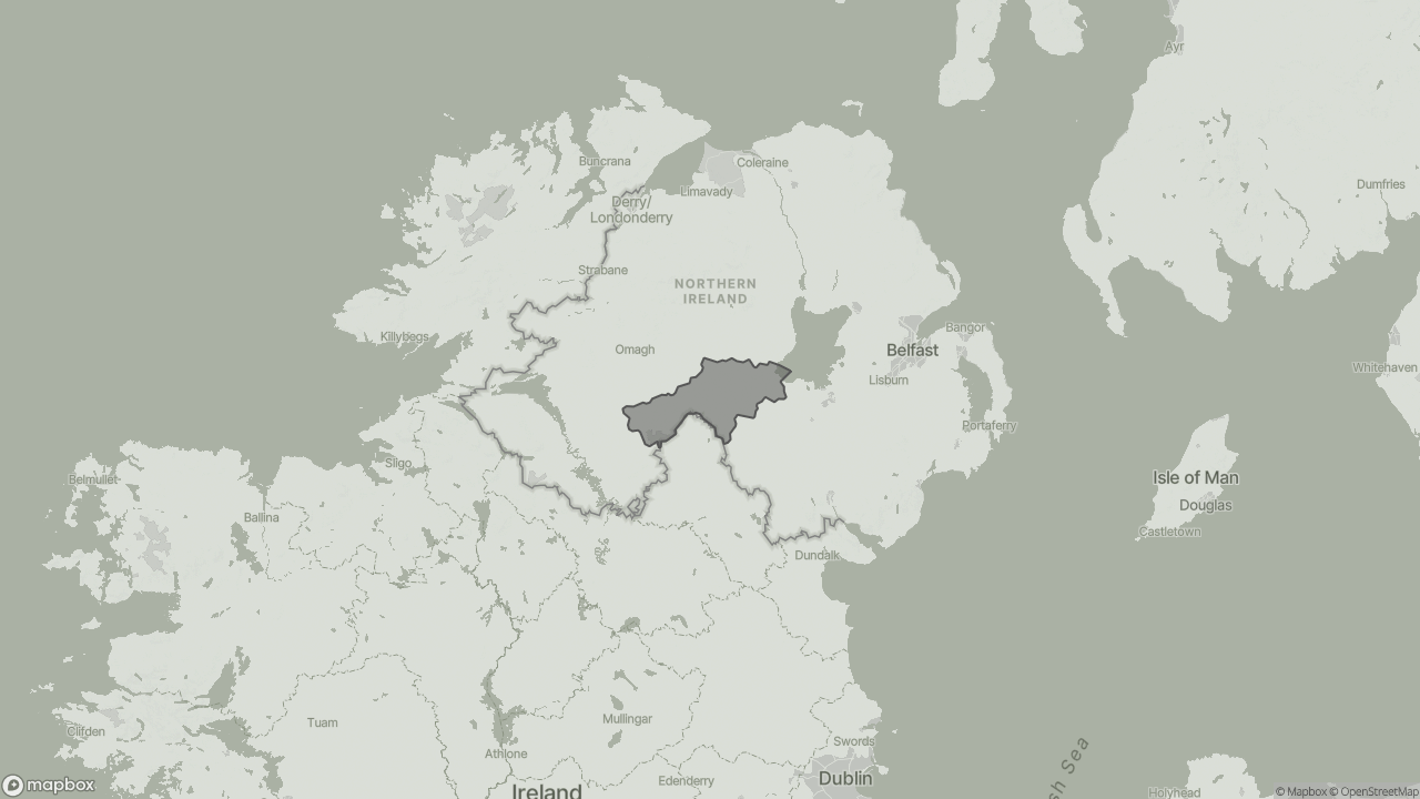 Map of Cost of Live-in Care in Dungannon showing towns we provide care in