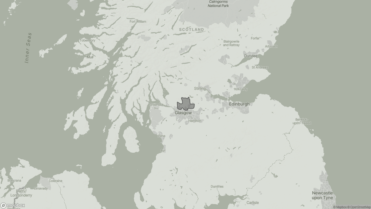 Map of Unlocking the Advantages of Private Care in East Dunbartonshire showing towns we provide care in