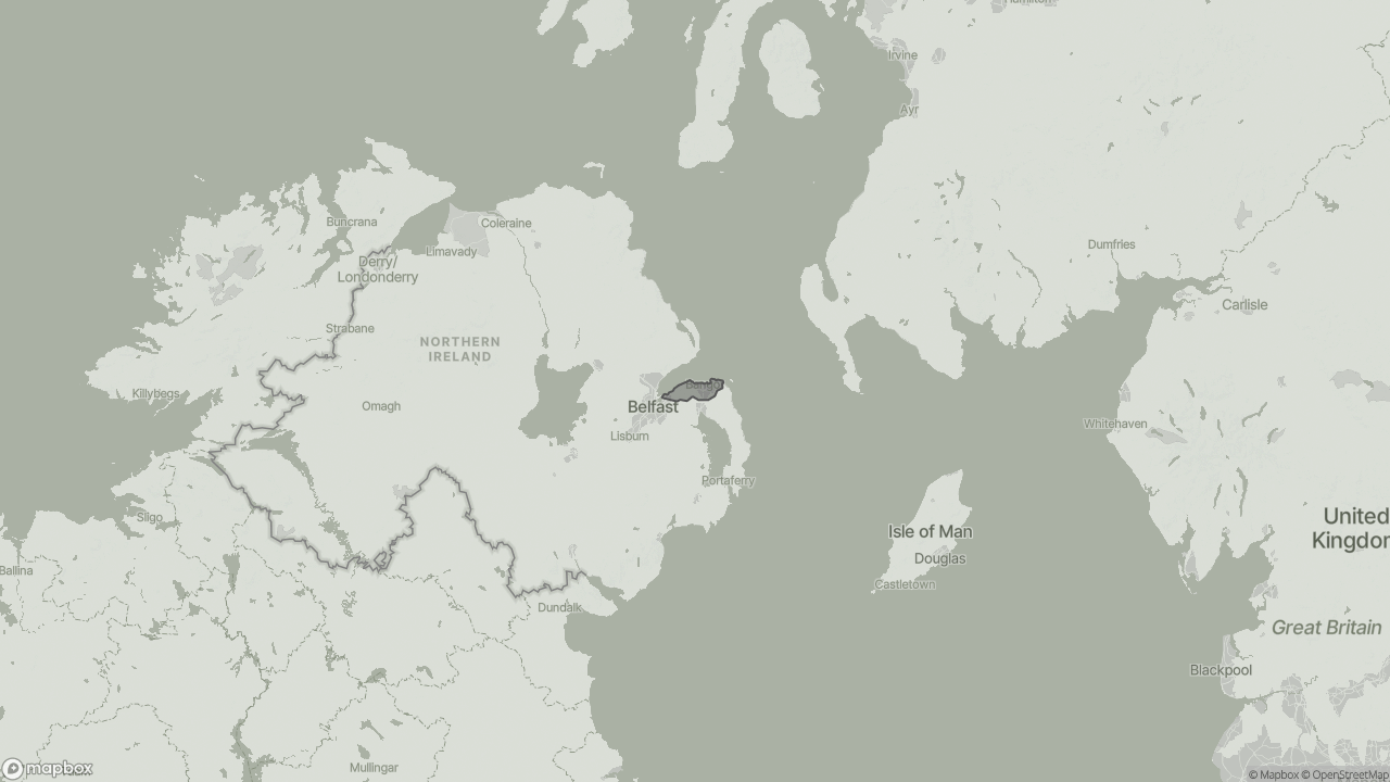 Map of Cost of Live-in Care in North Down showing towns we provide care in