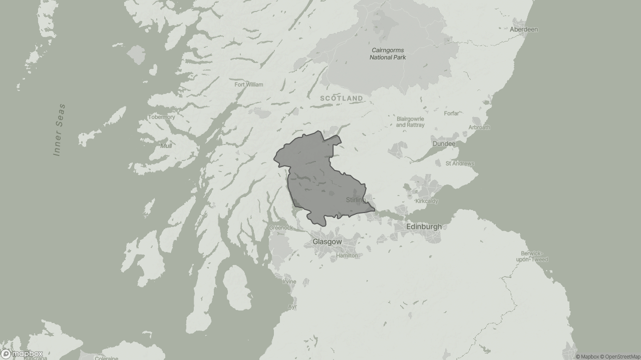Map of Cost of Live-in Care in Stirling showing towns we provide care in