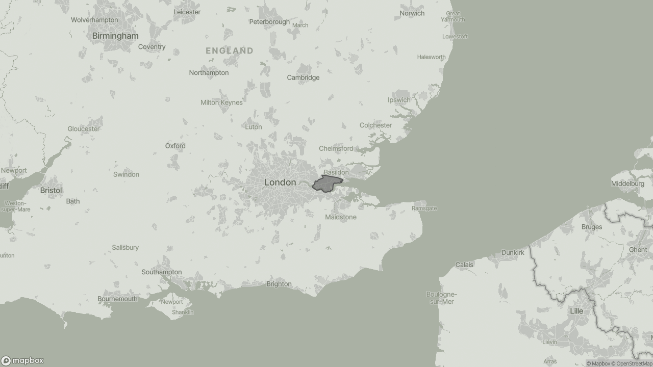 Map of Cost of Live-in Care in Thurrock showing towns we provide care in