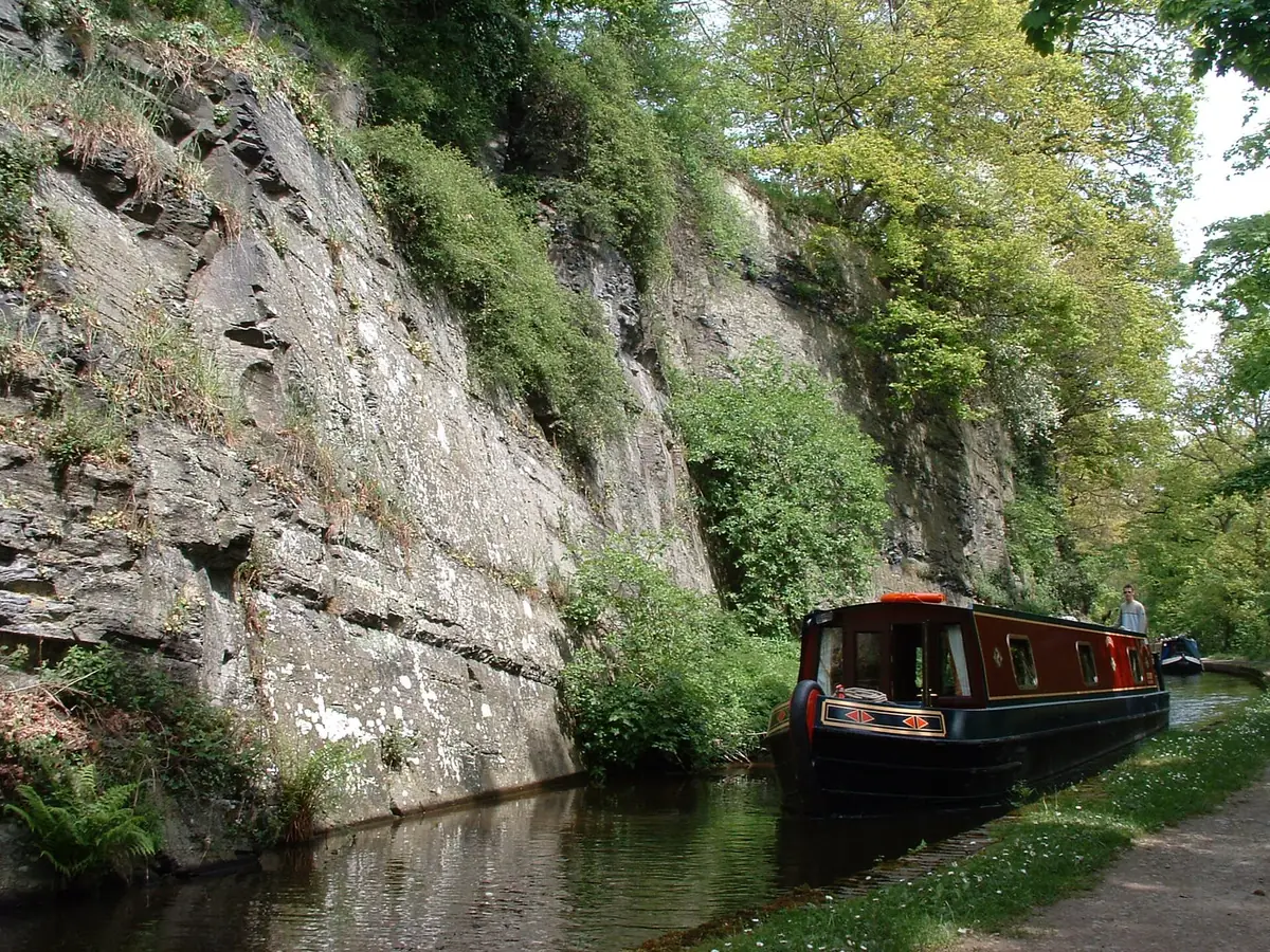Llangollen town and canal towpath, Llangollen
