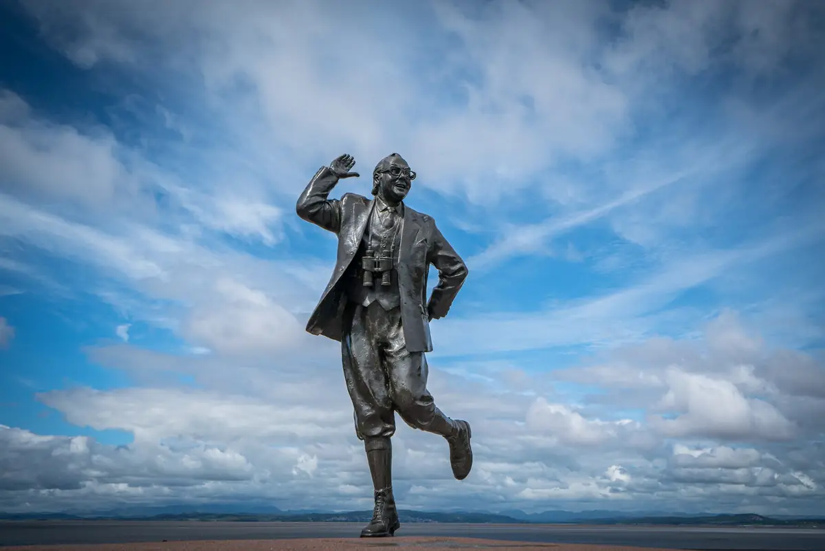 Morecambe promenade and Eric Morecambe statue, Morecambe